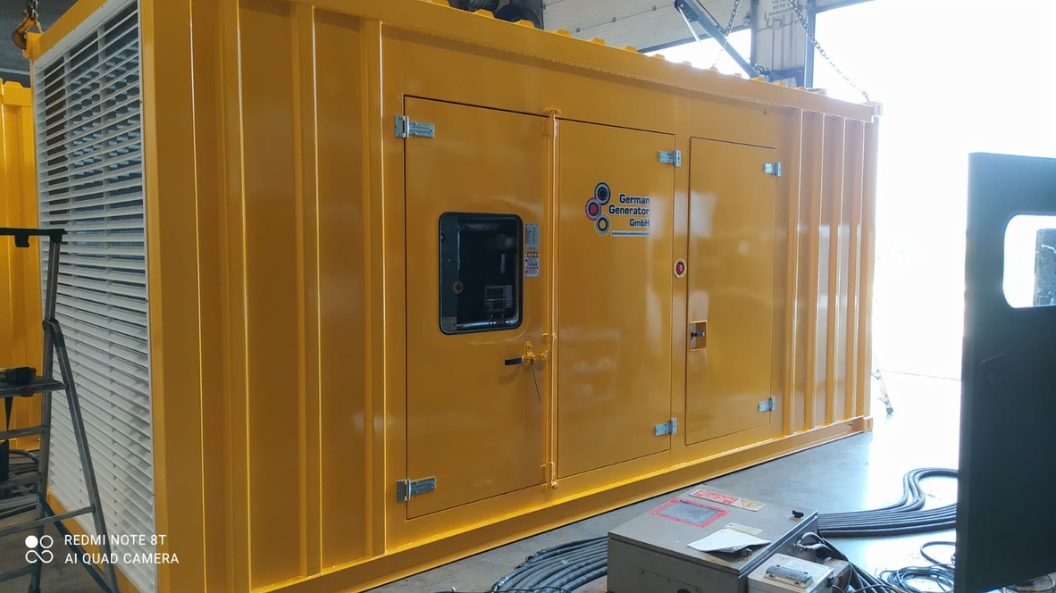 Containerized generator set 800 kVA with Perkins diesel engine and Stamford alternator