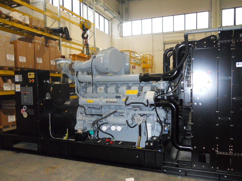 Stationary generator set 1700 kVA with Perkins diesel engine and Stamford alternator